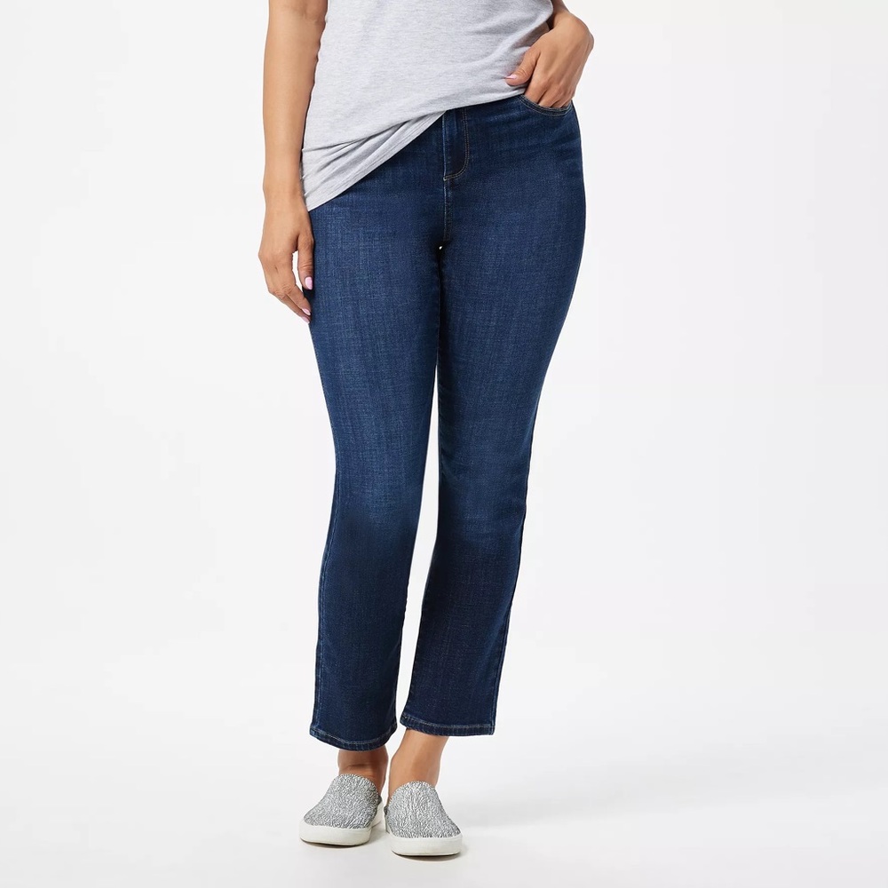 LOGO by Lori Goldstein 5 pocket straight leg jeans A336382 size 10